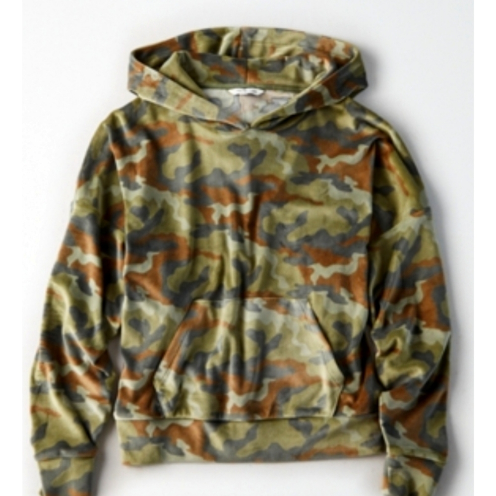 American Eagle Outfitters Camo Pullover Sweatshirt (XL)